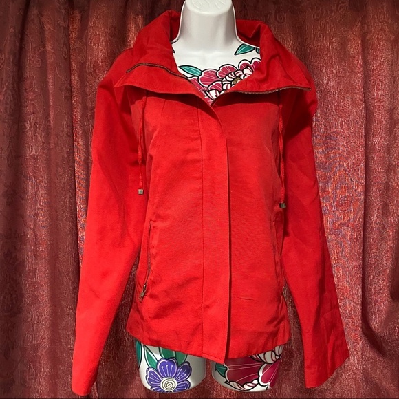 Chico's Jackets & Blazers - Chicos Red Zip Up Scoop Neck Jacket